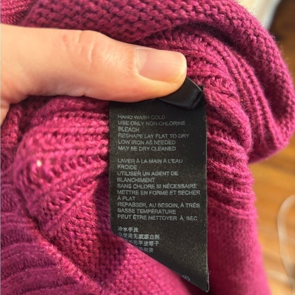 Anthropologie Magenta Italian Wool Polyamide Blend Oversized Turtleneck Sweater - Picture 7 of 9